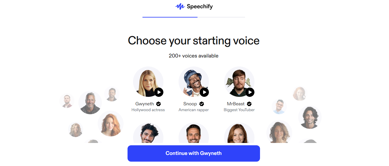 The Speechify app interface showing text being converted into audio for listening.